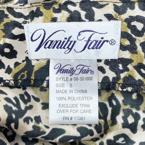 Vanity Fair Babydoll Leopard Print Silky Slinky Slip Dress Chemise Size Small - Picture 11 of 14